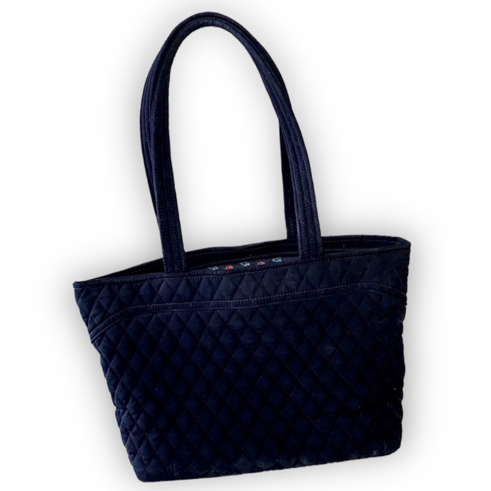 Vera Bradley Purse black quilted shoulder bag tote